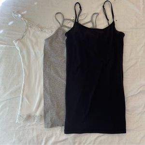 Bundle of 3 layering tanks for tween girl. Justice, the Buckle and Aéropostale